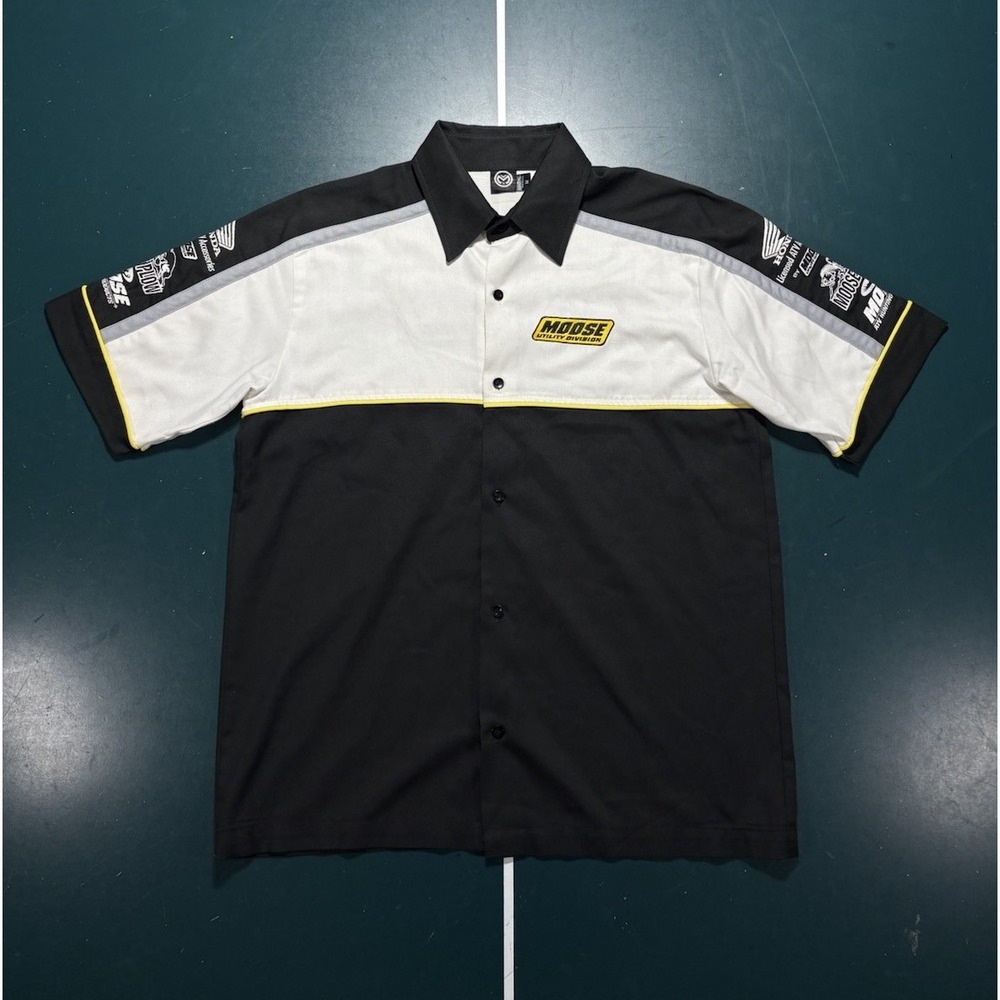 Moose Racing Work Shirt Men's Medium Button Up ATV Utility Division Honda Black